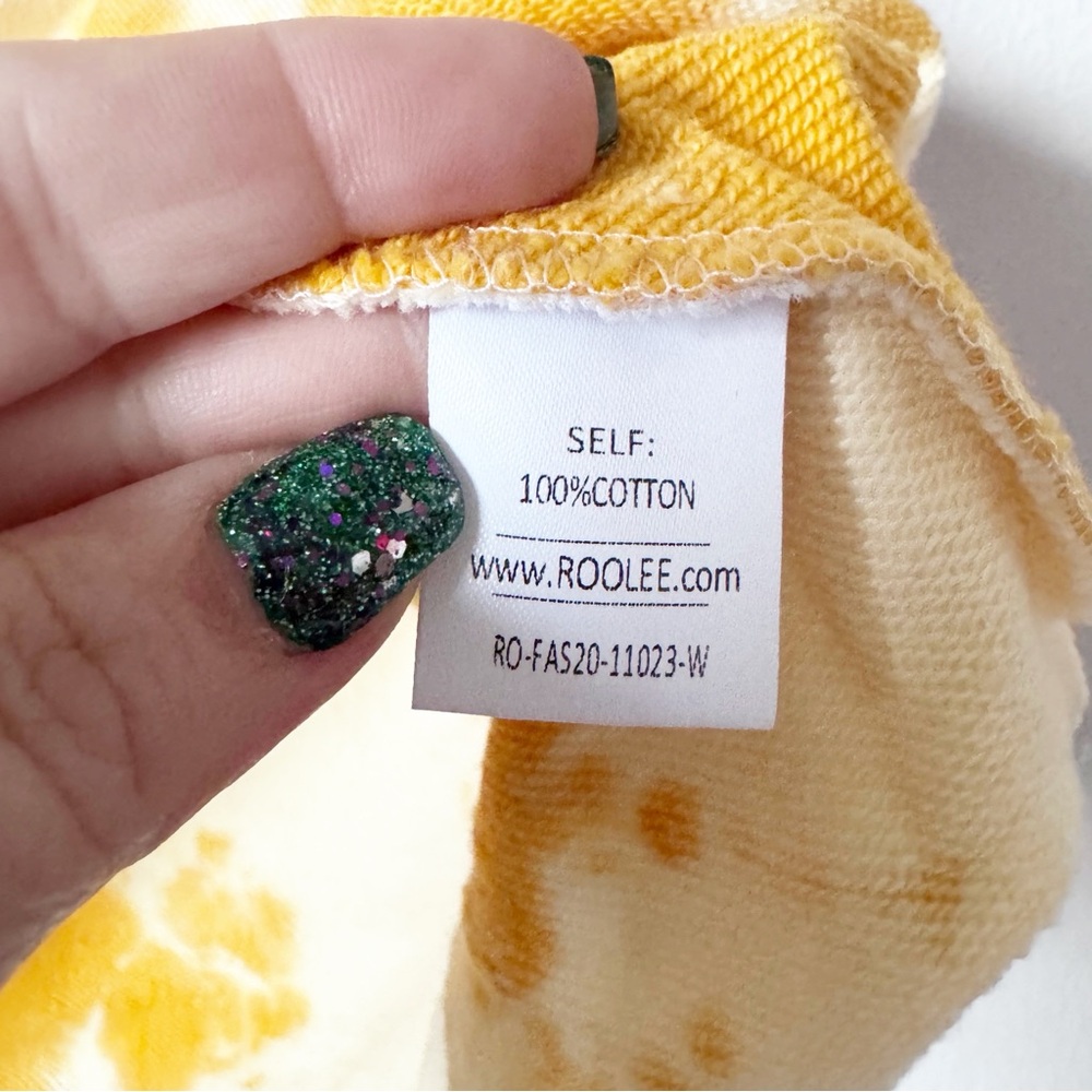 Roolee Yellow Tie-Dye Short Sleeve Sweatshirt - Picture 6 of 11
